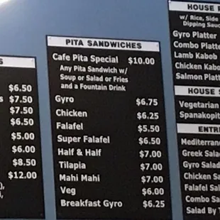 menu