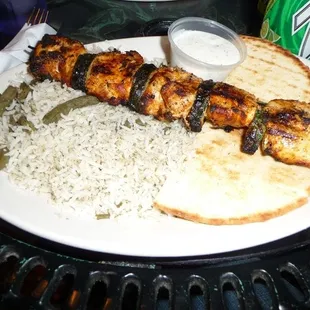 Chicken kabob plate