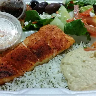 Salmon and Hummus Plate