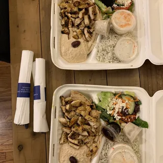 Chicken Shawarma and Hummus Combo Plate