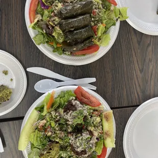 Falafel and stuffed grape leaves