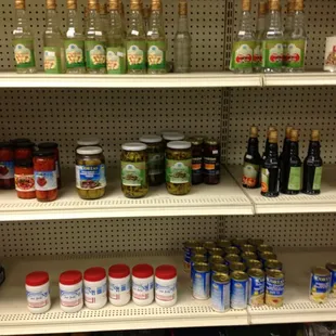 shelves of food and condiments