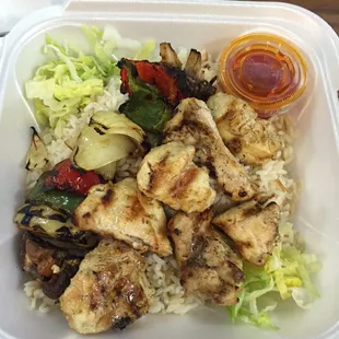 Chicken kabab with rice