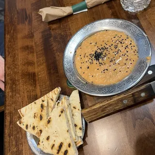 Baba Ghanoush with Pita Bread Plate