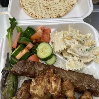 Beef Steak and Chicken Leg Meat Kabob Plate