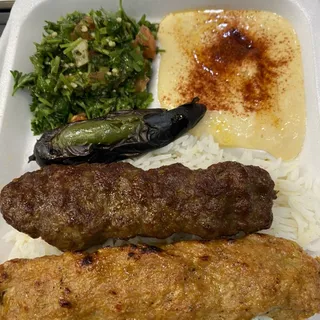 Ground Chicken and Ground Beef Kabob Plate