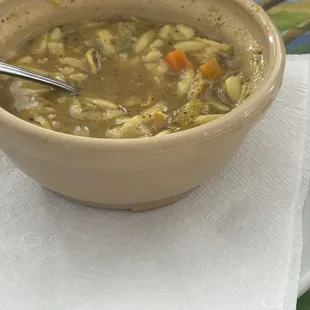 Lemon orzo soup