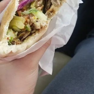 Beef+lamb pita sandwich