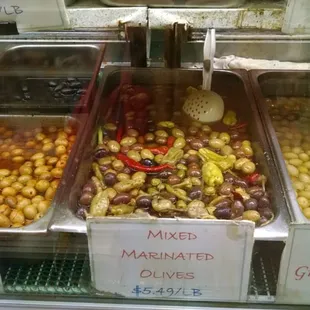 Best mixed olives $5.49 lb. Minimum 1/2 lb purchase.