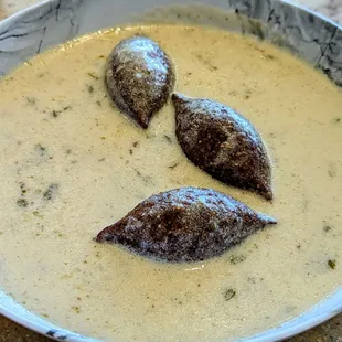 Kibbeh Labanieh (Meat Croquettes in hot yogurt)