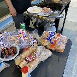 a man preparing food