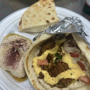 Falafel Sandwich with hummus