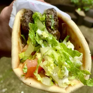 Kofta Sandwich - Check out the beef patties! These aren&apos;t skinny strips like other places. This was great!