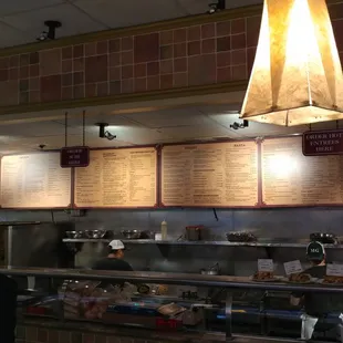 Menu and counter at Mediterranean Grill