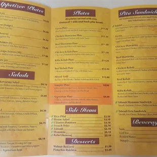 menu