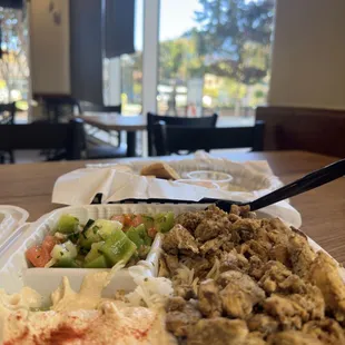 Shawarma plate and the service were   up to  the mark.