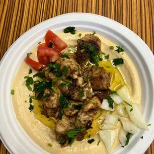 schwarma and hummus