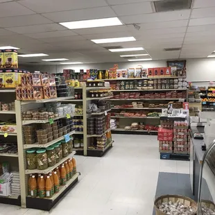 a variety of products on display