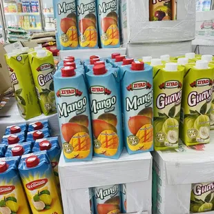a display of mango mango juice