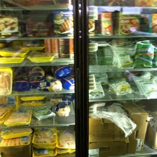 Refridgerated and frozen groceries ... feta, yogurt, labne, juices, olives, chicken, beef, lamb, goat