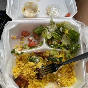 Chicken and Rice with Fattoush Salad