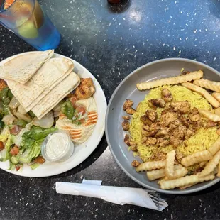 two plates of food