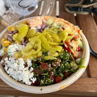 A PACKED mini chicken bowl
