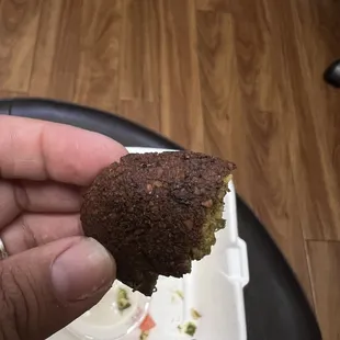 My falafel was way too dry and overcooked