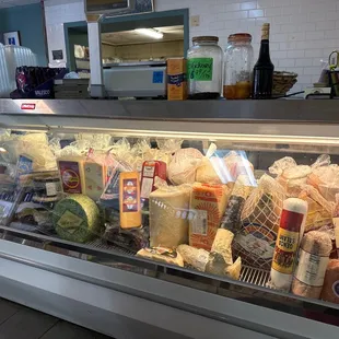 a variety of cheeses