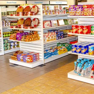 a variety of products on display