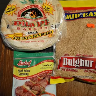 My selection for Shish Kabobs and homemade Tabouleh.