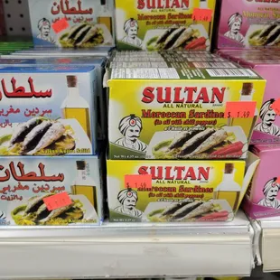 Various Sardine options.