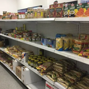 shelves of food and condiments