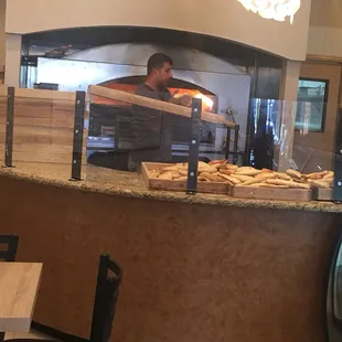 Fresh made bread made by this guy hahaha