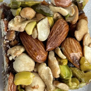 a close up view of nuts and other nuts