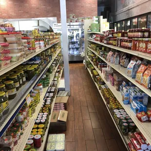 shelves of food and condiments