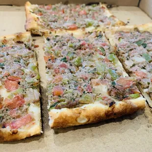 Mind blowingly delicious traditional Turkish Etli Ekmek. Love it!