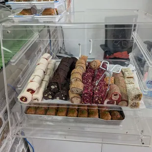 The types of Turkish delight available. Try the pink ones covered in rose petals. My favorite!