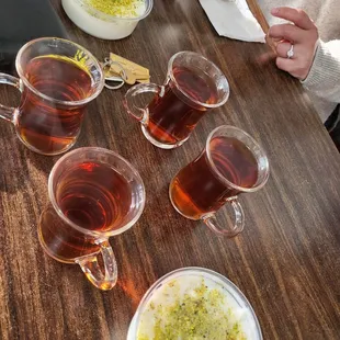 Turkish Tea and Sutlac (Rice Pudding)