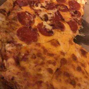 Half Two Cheese Pizza, half Pepperoni