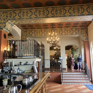 Hotel interior near hostess stand