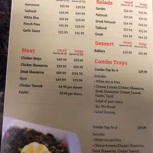 menu