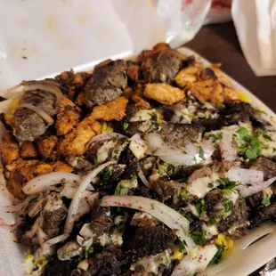 Combo platter with rice