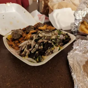 Combo platter with rice