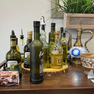 a variety of olives and olive oil