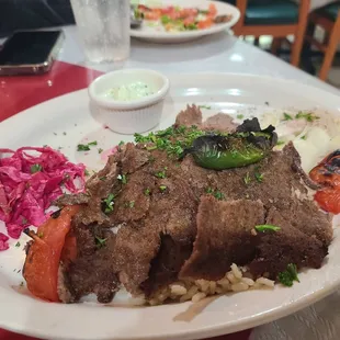 a plate of food on a table