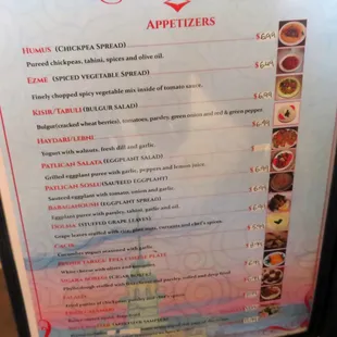 menu
