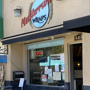 the front of the restaurant