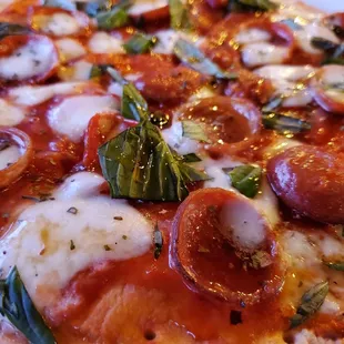 Margherita hot honey on cauliflower crust