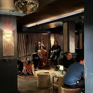 jazz band playing during happy hour